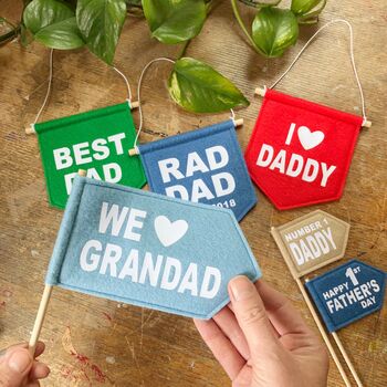 Personalised Daddy Felt Flag Gifts For Dad, 7 of 8