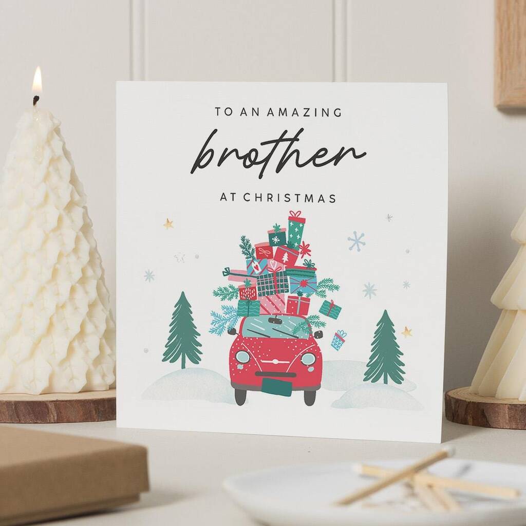 Personalised Merry Christmas Card For Brother, 1 of 7