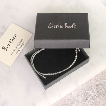 Sterling Silver 925 'Brother' Morse Code Bracelet, 4 of 6