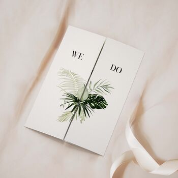 Tropical Leaves Gatefold Wedding Invitations, 2 of 5