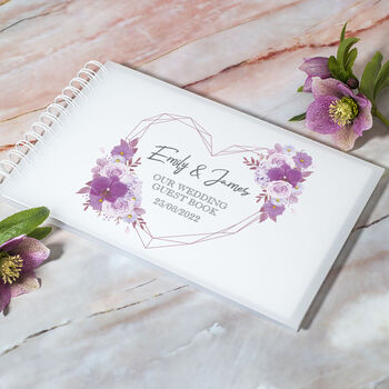 Frosted Acrylic Geometric Heart Wedding Guest Book, 3 of 4