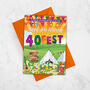 40 Fest 'Festival Sign' 40th Birthday Card, thumbnail 1 of 2