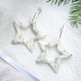 Silver Star Christmas Polymer Clay Earrings, thumbnail 1 of 5