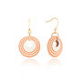Cream And Orange Stripey Circular Earrings, thumbnail 1 of 6