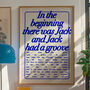 In The Beginning There Was Jack | My House Rhythm Controll Print | Music Poster | Wall Art | House Music | Typographic | Lyric | Wall Decor, thumbnail 1 of 9