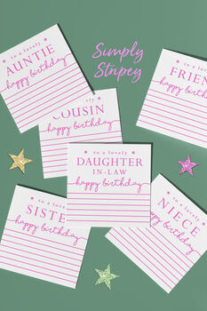 Simply Stripey Cousin Birthday Card, 2 of 2