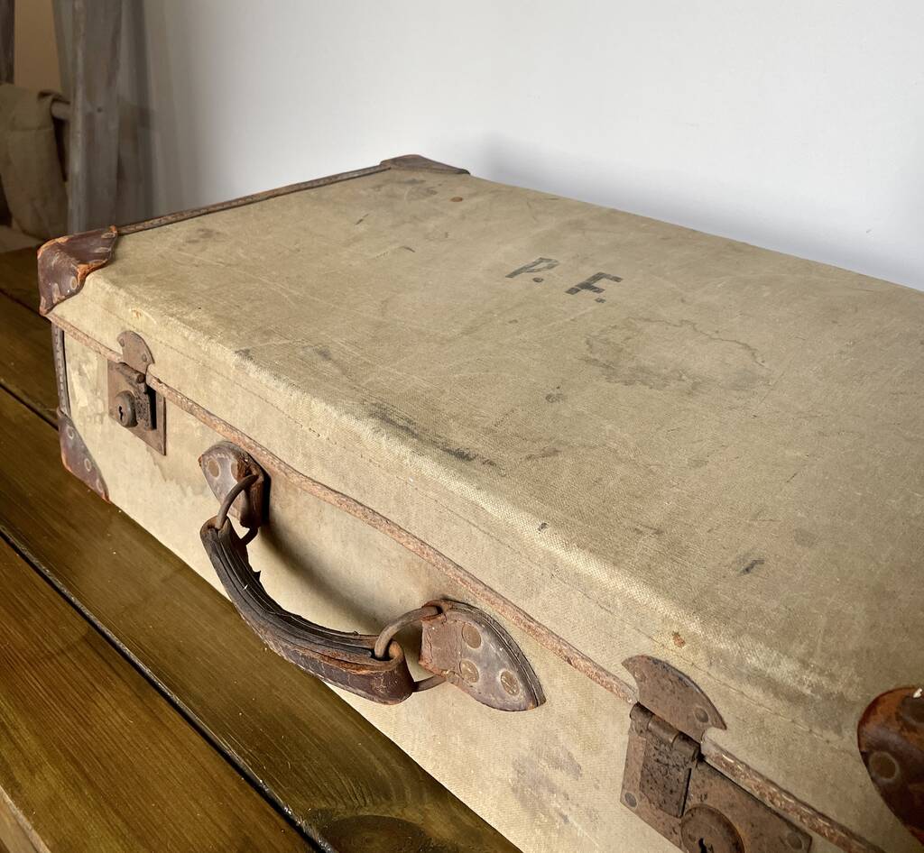 Vintage Army Suitcase By Ev Home