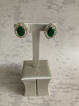Munira Gold Plated Crystal Stone Stud Earrings Emerald, 4 of 4