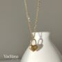 Heart Shaped Lock Initial Necklace, thumbnail 2 of 4