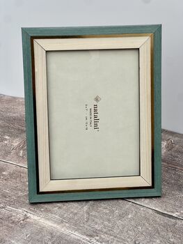 Natalini Cyan And One Gold Stripe Photo Frame, 2 of 4