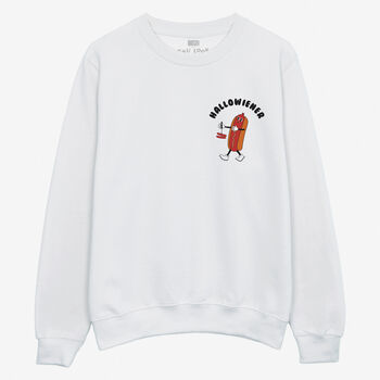 Hallowiener Graphic Halloween Sweatshirt In White, 2 of 2