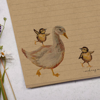 A4 Kraft Letter Writing Paper With Duck And Chicks, 2 of 4