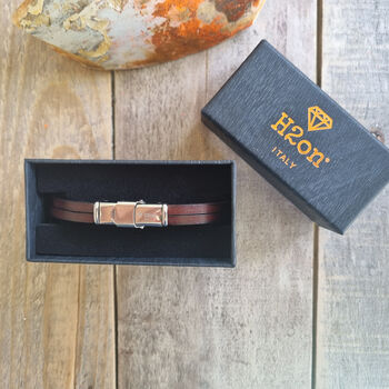 Men’s Italian Leather Multi Strand Bracelet, 7 of 8