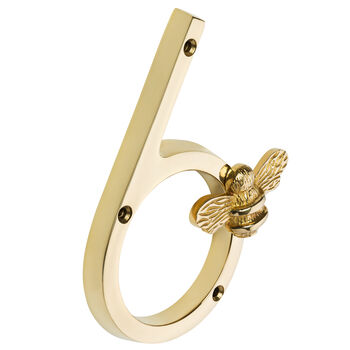 House Numbers With Bee In Brass Finish, 7 of 11