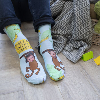 Personalised Cheeky Monkey Photo Socks, 2 of 2