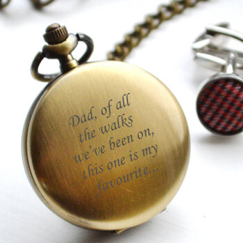 Engraved Twin Bronze Pocket Watch With Antique Lid, 5 of 5