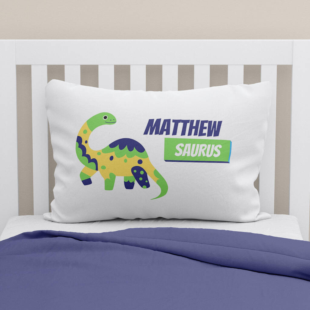 Personalised Dinosaur Pillowcase By MBT Studio