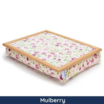 Personalised Bean Bag Cushion Floral Fabric Lap Tray, 2 of 3