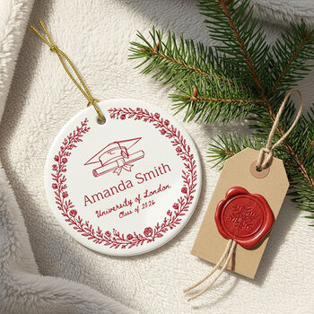 Personalised Red Graduation Ornament 2026, 3 of 6