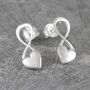 Puffed Heart Sterling Silver Stud Earrings, thumbnail 1 of 6