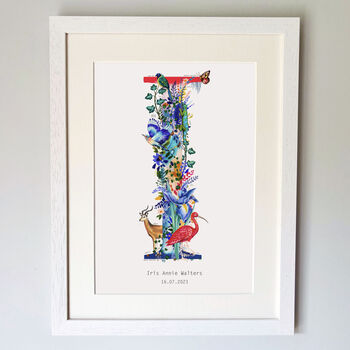 Personalised A To I Bright Wildlife Letter Print, 10 of 12