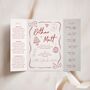 Pink Hand Drawn Theme Gatefold Wedding Invitations, thumbnail 1 of 5