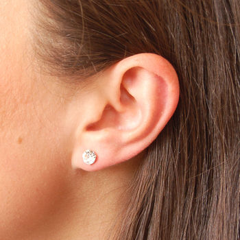 Sterling Silver Diamante Stud Earrings, 3 of 5