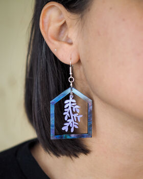 Gift For Friend, Acrylic Greenhouse Dangle Earring, 8 of 8