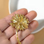 Pink Enamel Chrysanthemums Flower Brooch, thumbnail 4 of 6