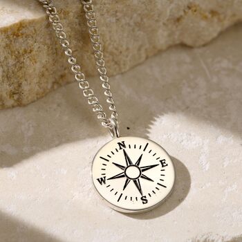 Personalised Engraved Compass Necklace, 3 of 7