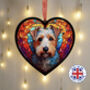 Lakeland Terrier Stained Glass Effect Heart Suncatcher, thumbnail 1 of 5