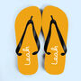 Personalised Yellow Summer Style Flip Flops, thumbnail 5 of 6