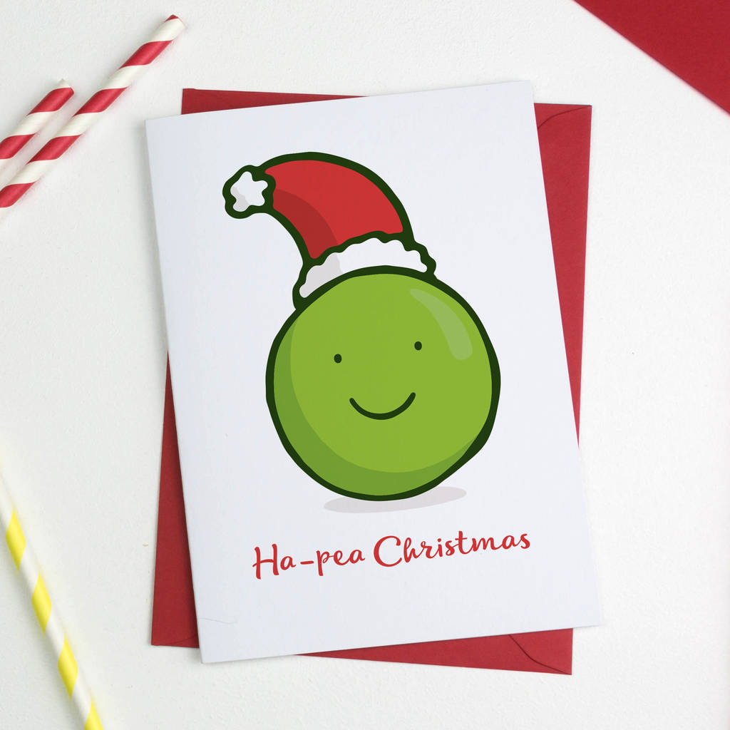 Cute Ha Pea Christmas Card Single And Packs Available By A Is For Alphabet 