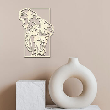 African Elephant Wooden Wall Art Modern Gift Idea, 9 of 11