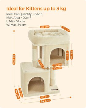 Cat Tree Playhouse Large Cat Perch Cave Scratching Post, 6 of 12