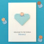 New Baby Boy Origami Heart Card, thumbnail 1 of 8