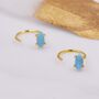 Minimalist Opal Marquise Huggie Hoop Threader Earrings, thumbnail 6 of 11