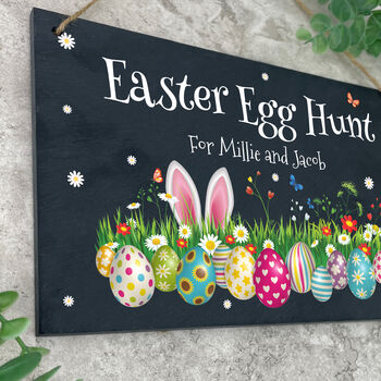 Personalised Colourful Easter Slate Hanging Sign 25 X 15cm, 4 of 6