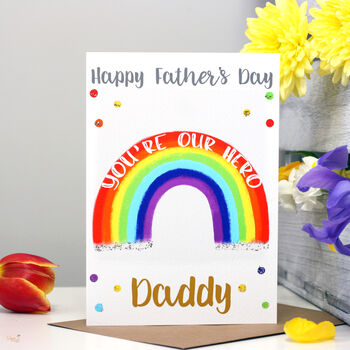 Rainbow Hero Father's Day Card, 4 of 6