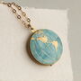 Personalised Blue Planet Map Locket Necklace, thumbnail 10 of 12
