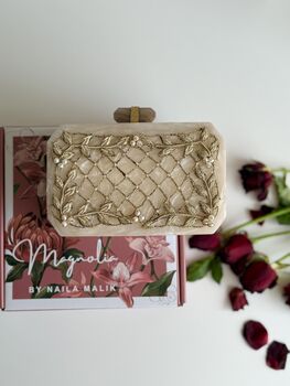 Doha Resin Off White Embellished Stunning Evening Purse, 2 of 6