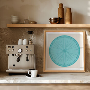 Cycling Poster, Vintage Bicycle Wheel Illustration Art, 2 of 8