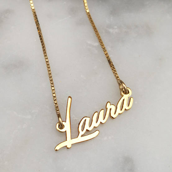 Tiny Personalised Name Necklace By Anna Lou of London
