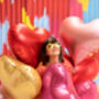 Light Pink Heart Foil Balloon, thumbnail 2 of 7