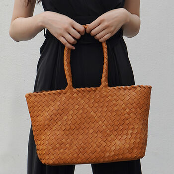 Weaving Leather Tote, 5 of 12
