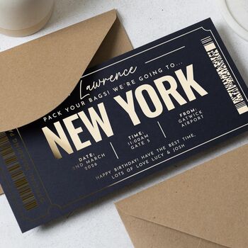 Personalised New York Birthday Boarding Pass Voucher, 3 of 9