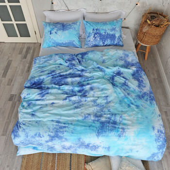 Hand Dyed Space Cotton Duvet Cover Set, 2 of 5
