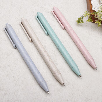 Pastel Blue Eco Friendly Pen, Recycled Wheat Straw Pen, 3 of 3