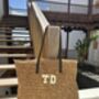 Personalised Dark Straw Tote Beach Bag, thumbnail 1 of 2