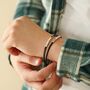 Men's Double Wrap Thin Leather Bracelet In Brown, thumbnail 1 of 4
